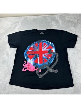 Travis Scott Men's Size Large 100% Cotton O2 Union Jack Black T-Shirt Made USA